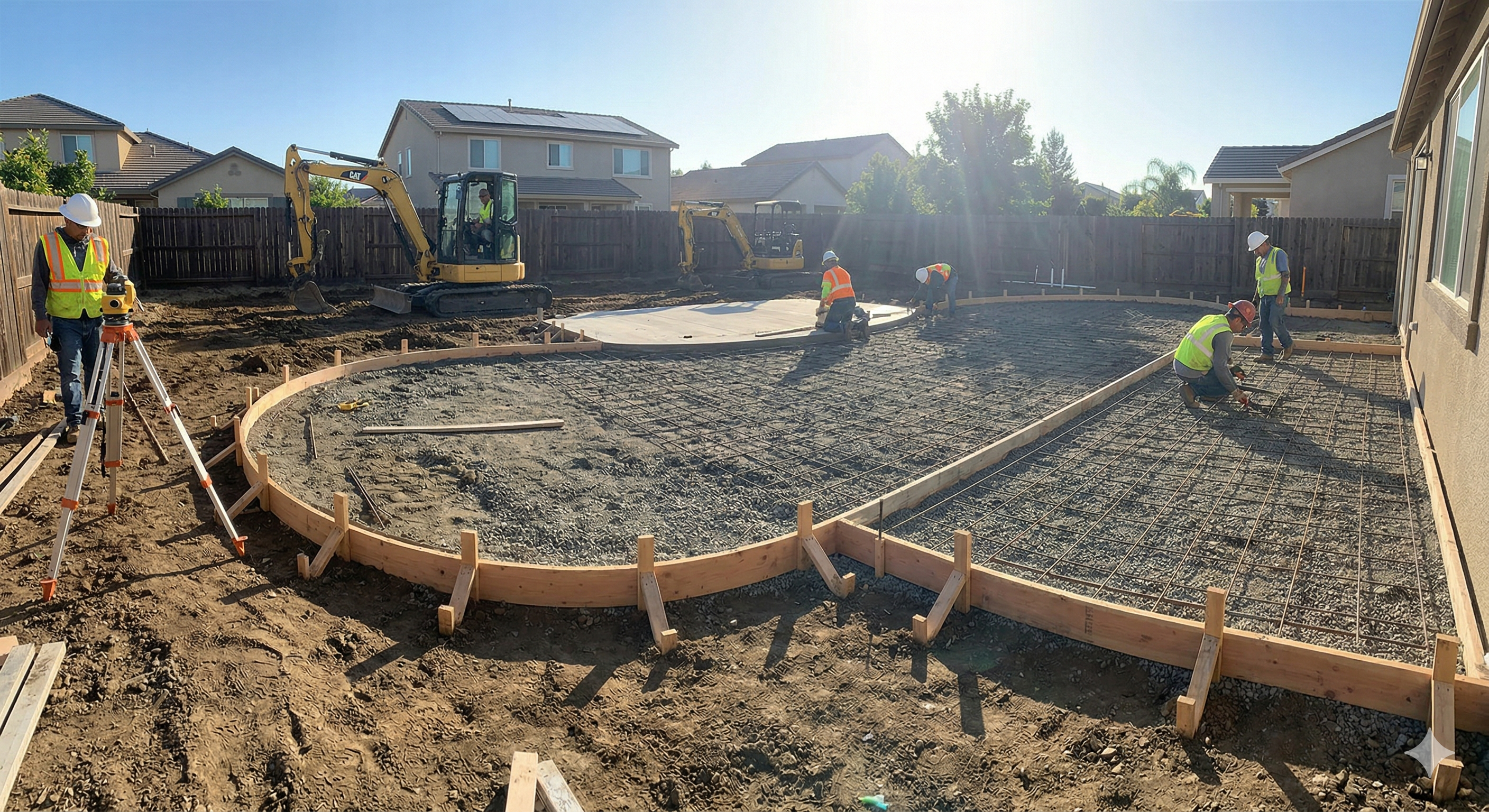 Patio construction in progress